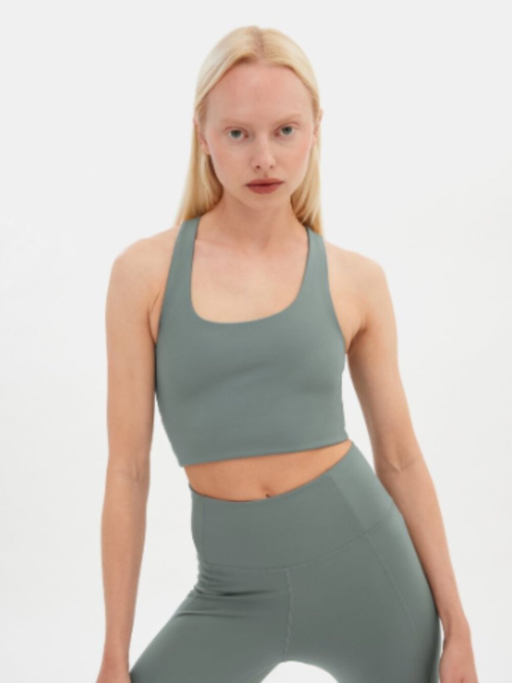 Girlfriend Collective Paloma Racerback Bra (M, Sage)